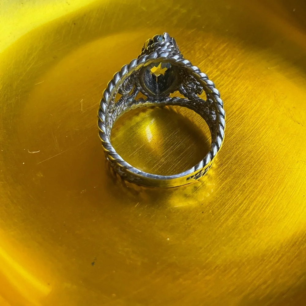 VNTG Aquamarine and Sterling Silver Ring - Picture 6 of 6